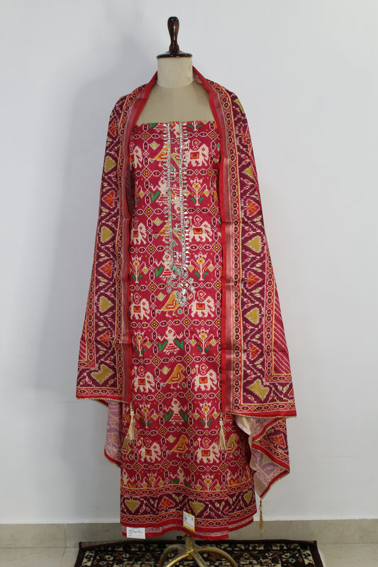 Ikat Print Un-Stitched Suit Fabric