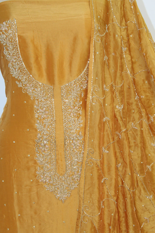 Hand Work Un-Stitched Suit Fabric