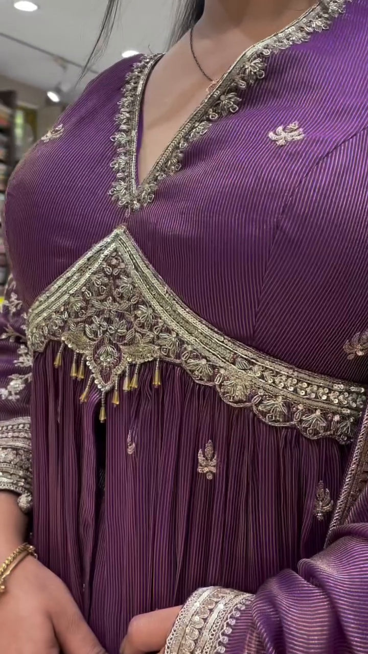 Designer Purple Anarkali Suit Set with Matching Dupatta