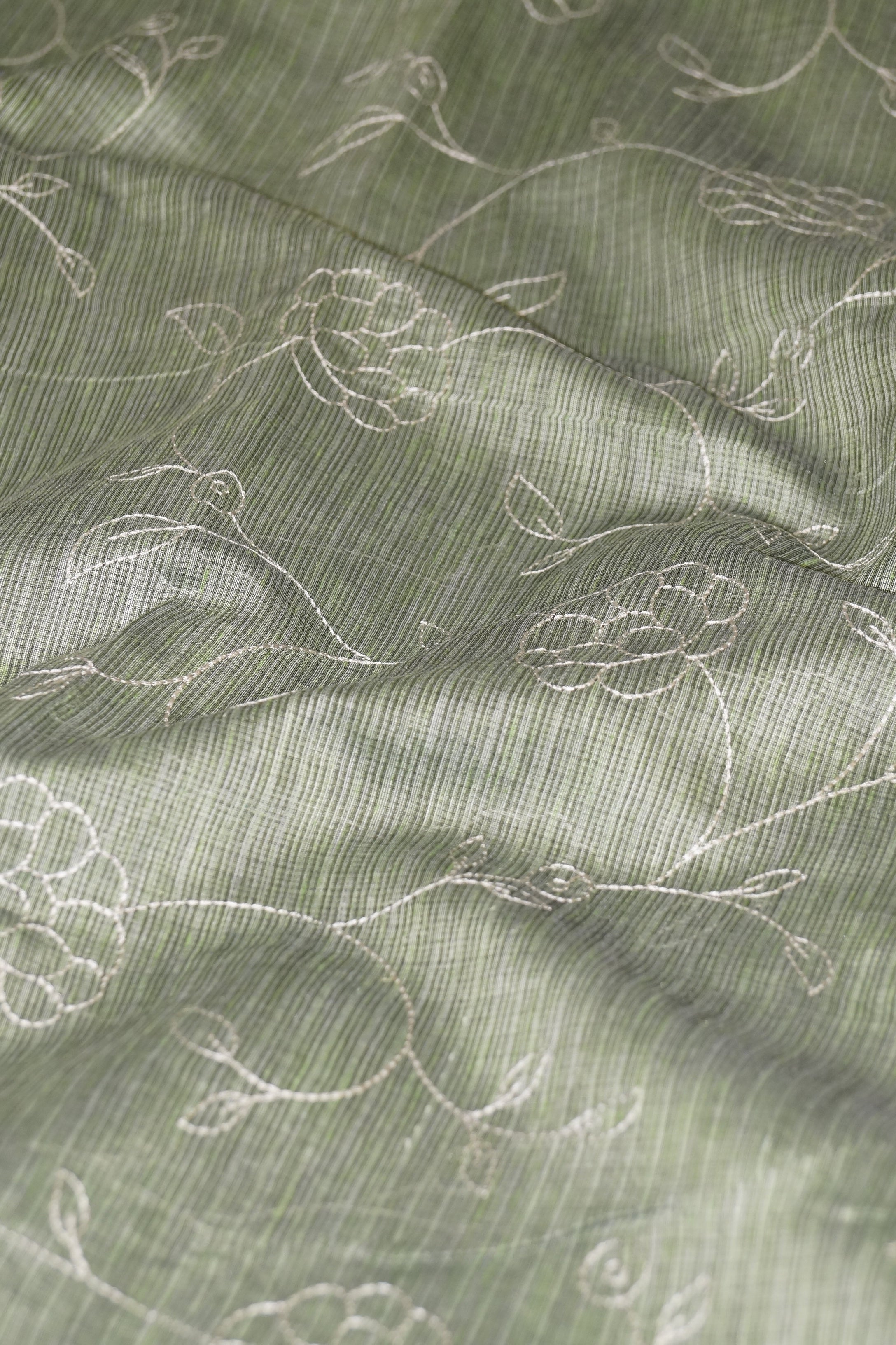 Cotton Tissue Saree Green