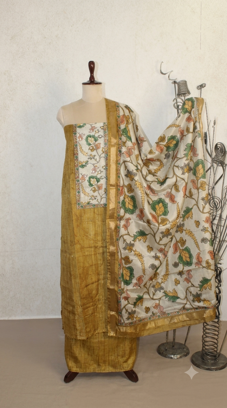 Handloom Tussar Un-Stitched Suit Fabric