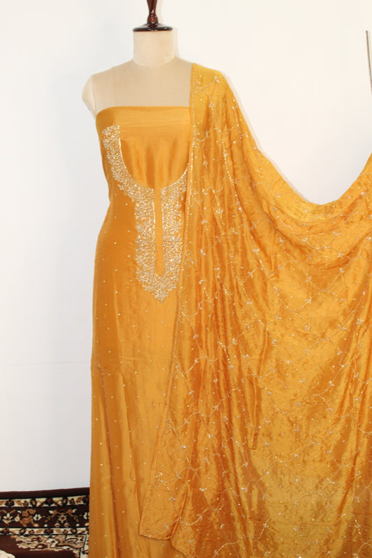 Hand Work Un-Stitched Suit Fabric