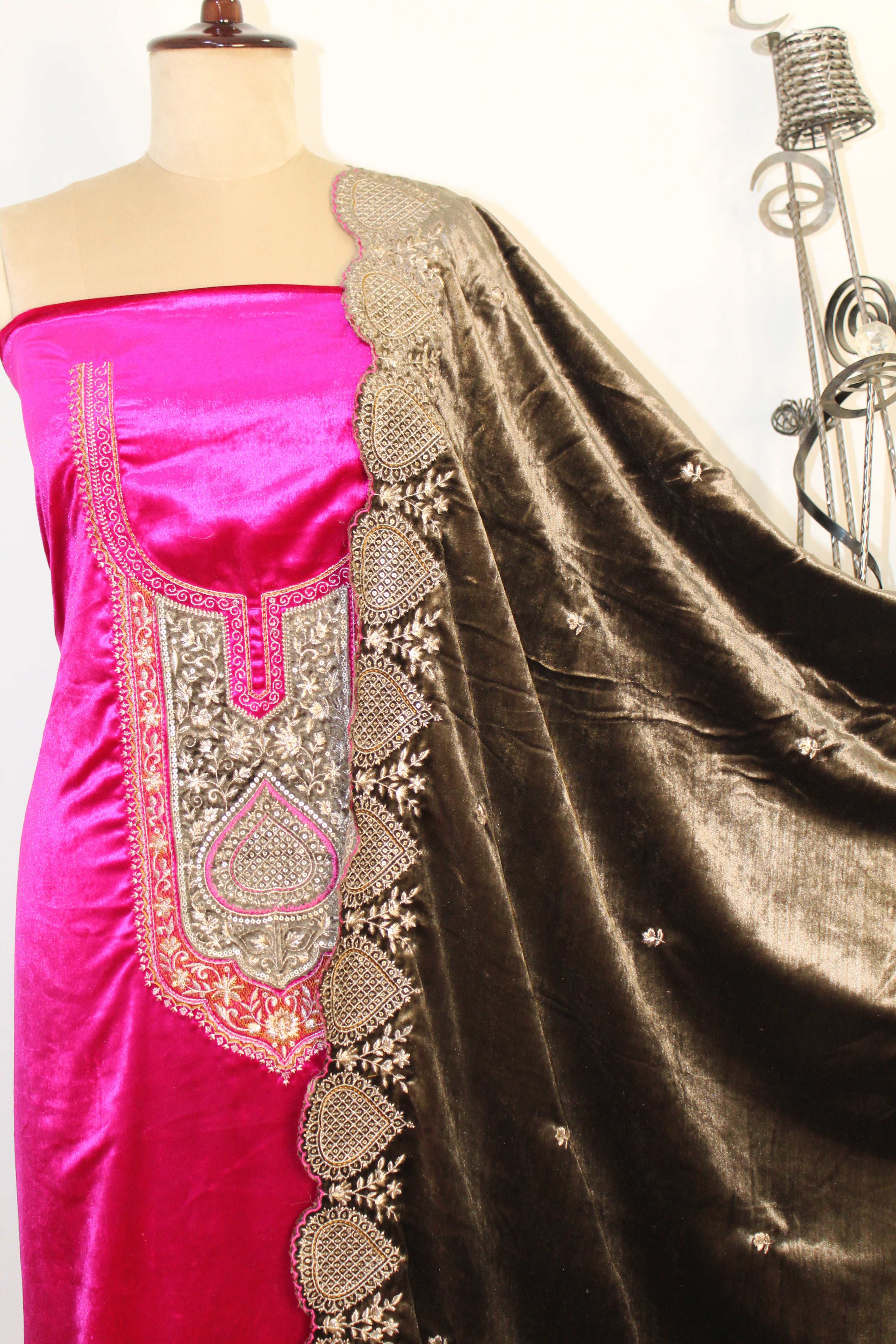 Velvet Un-Stitched Suit Fabric