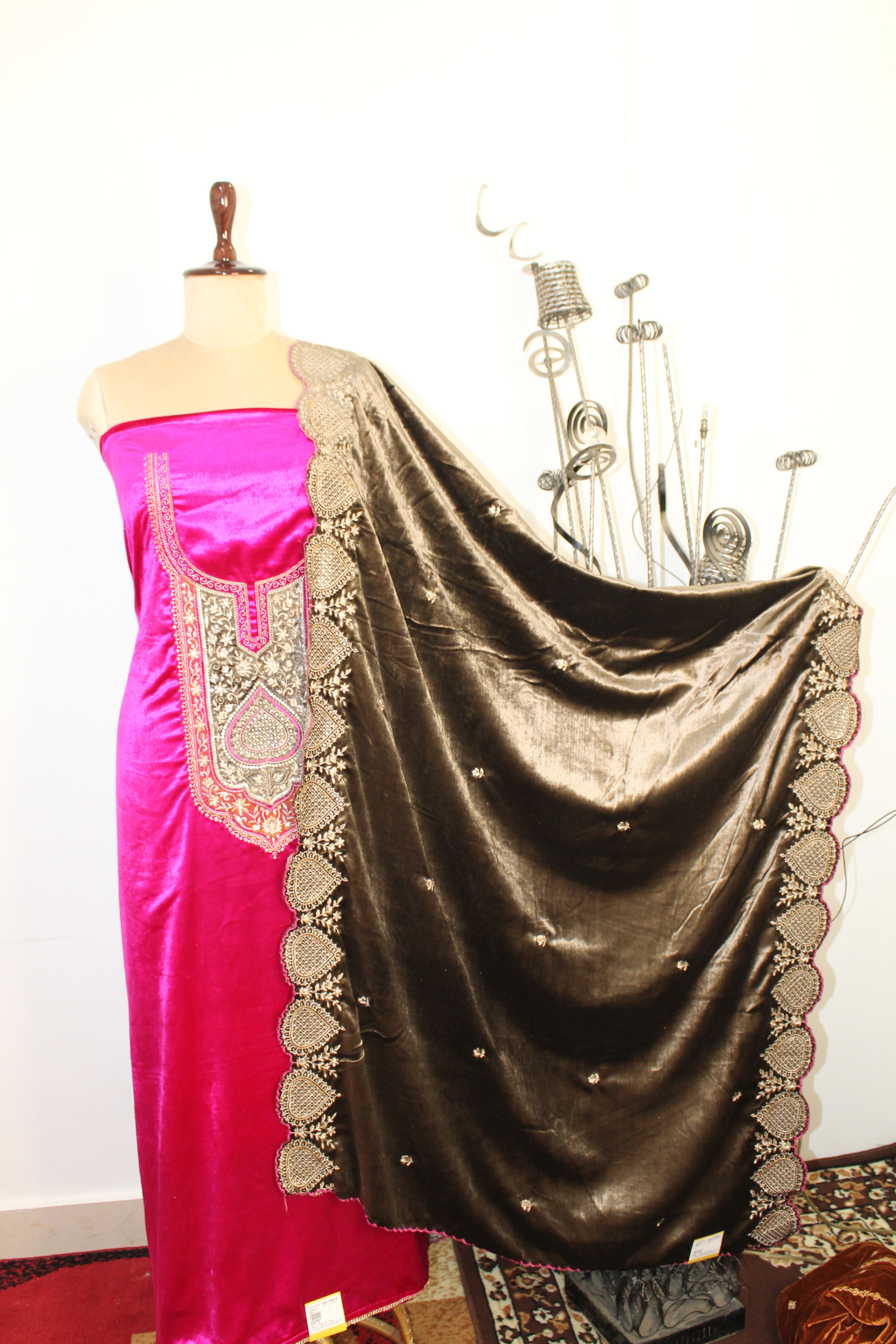 Velvet Un-Stitched Suit Fabric