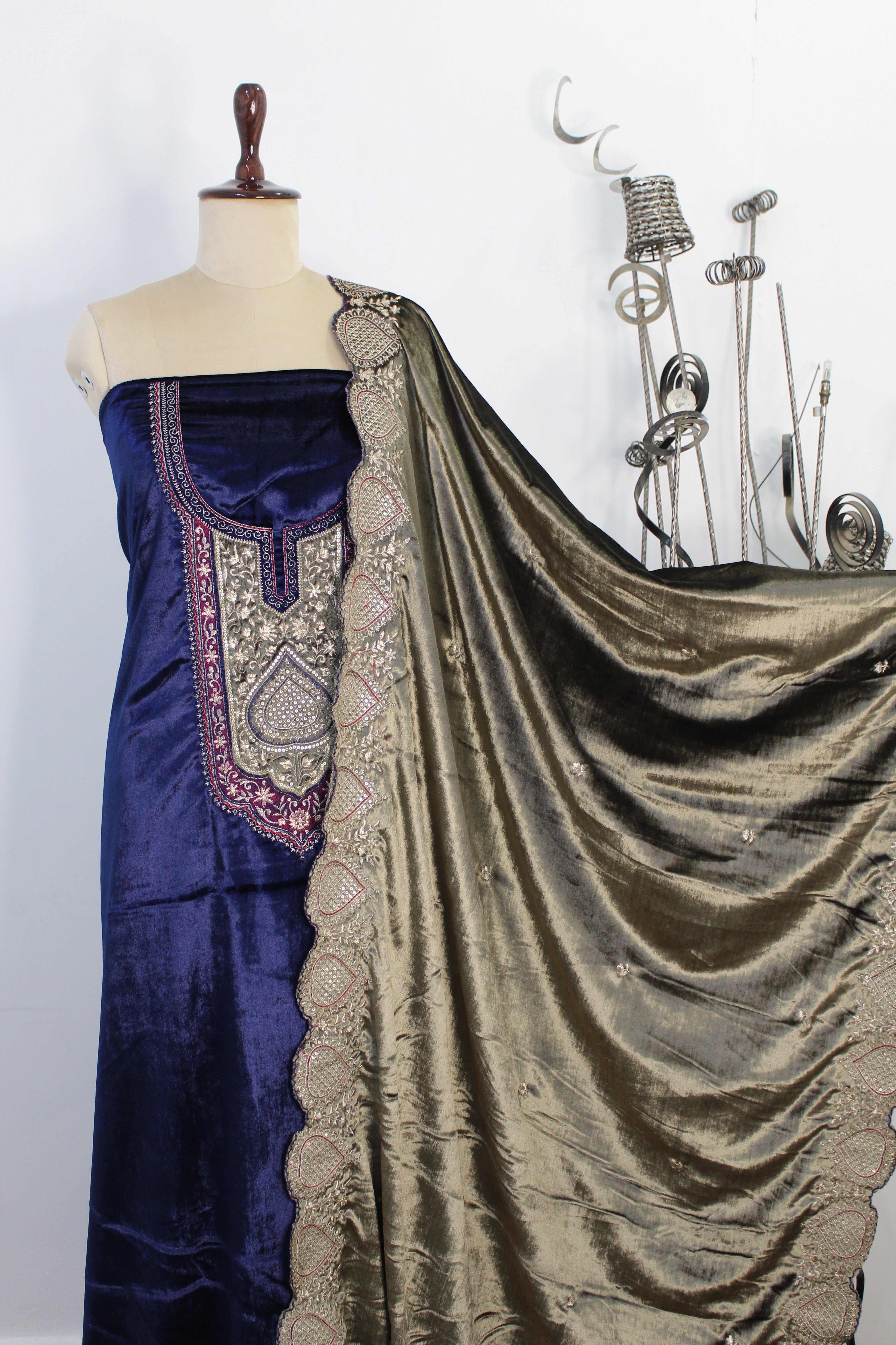 Velvet Un-Stitched Suit Fabric