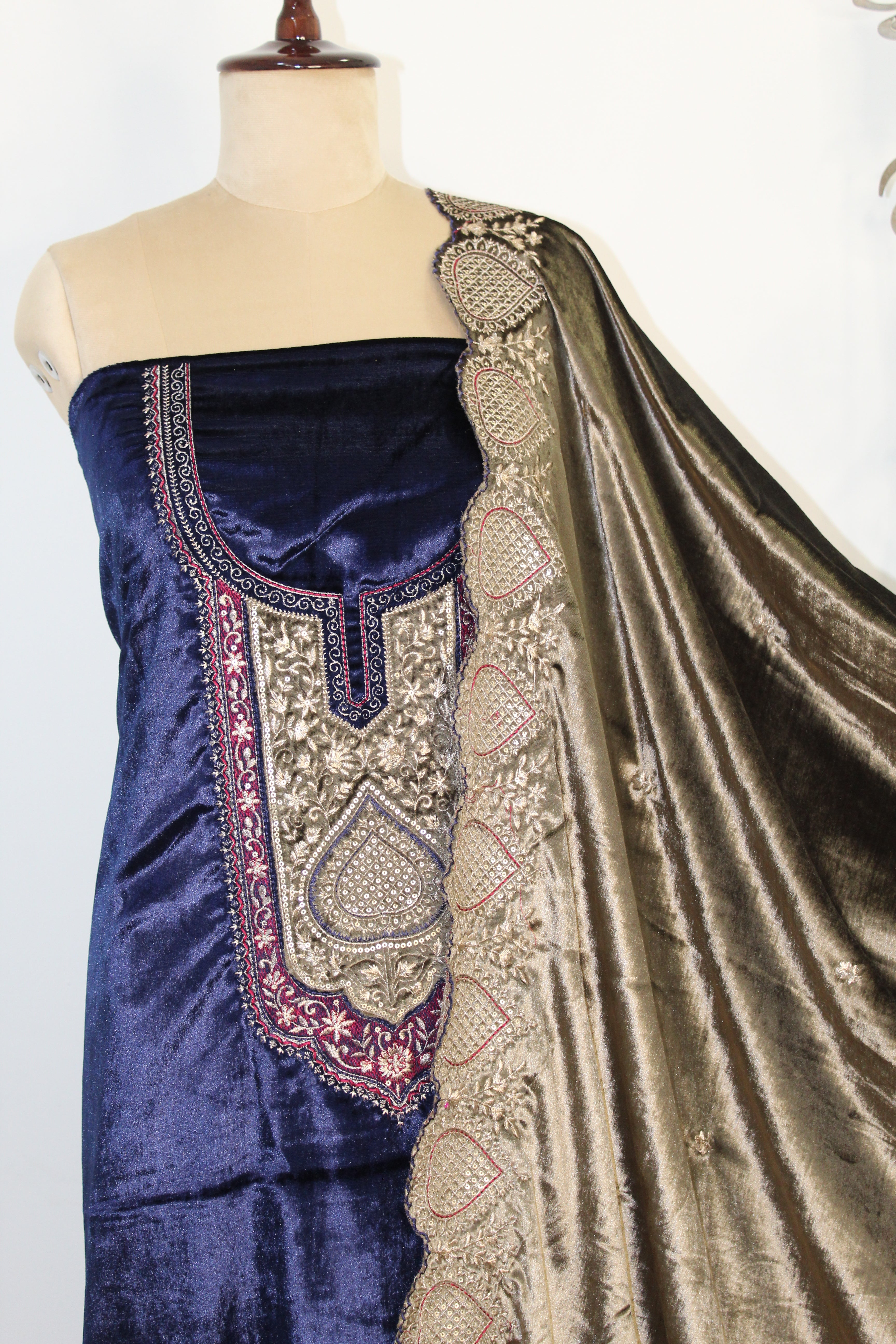 Velvet Un-Stitched Suit Fabric