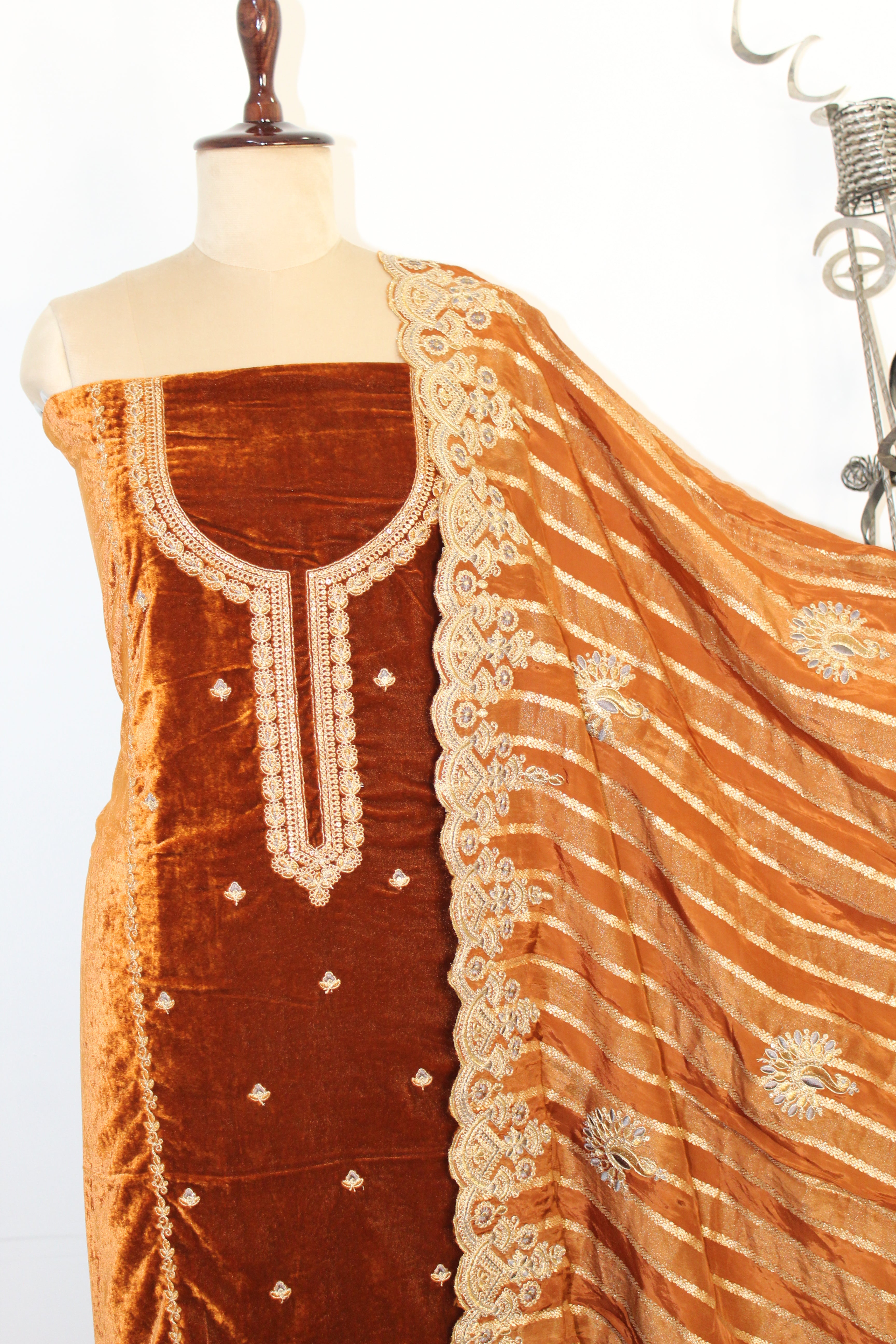 Velvet Un-Stitched Suit Fabric