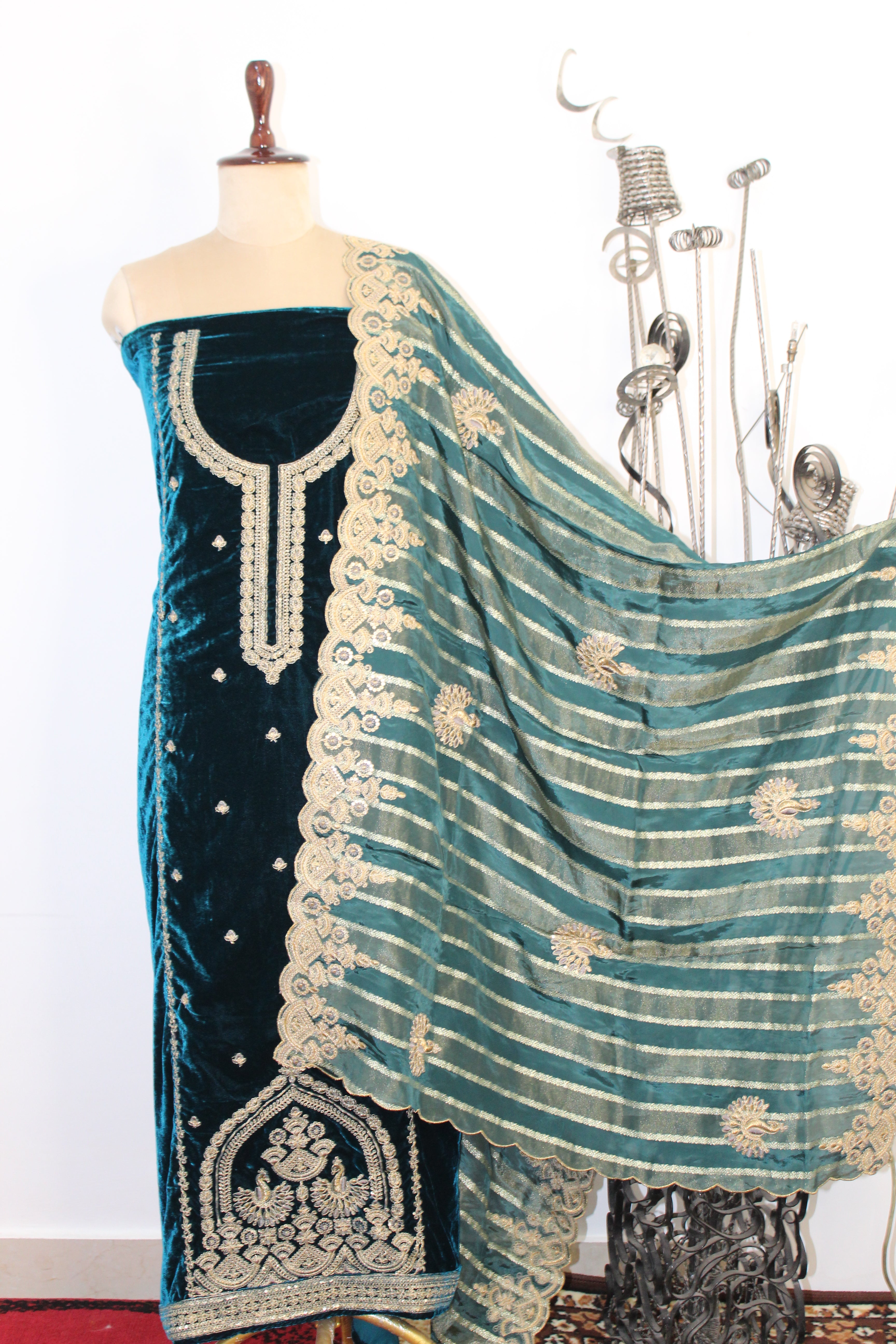 Velvet Un-Stitched Suit Fabric