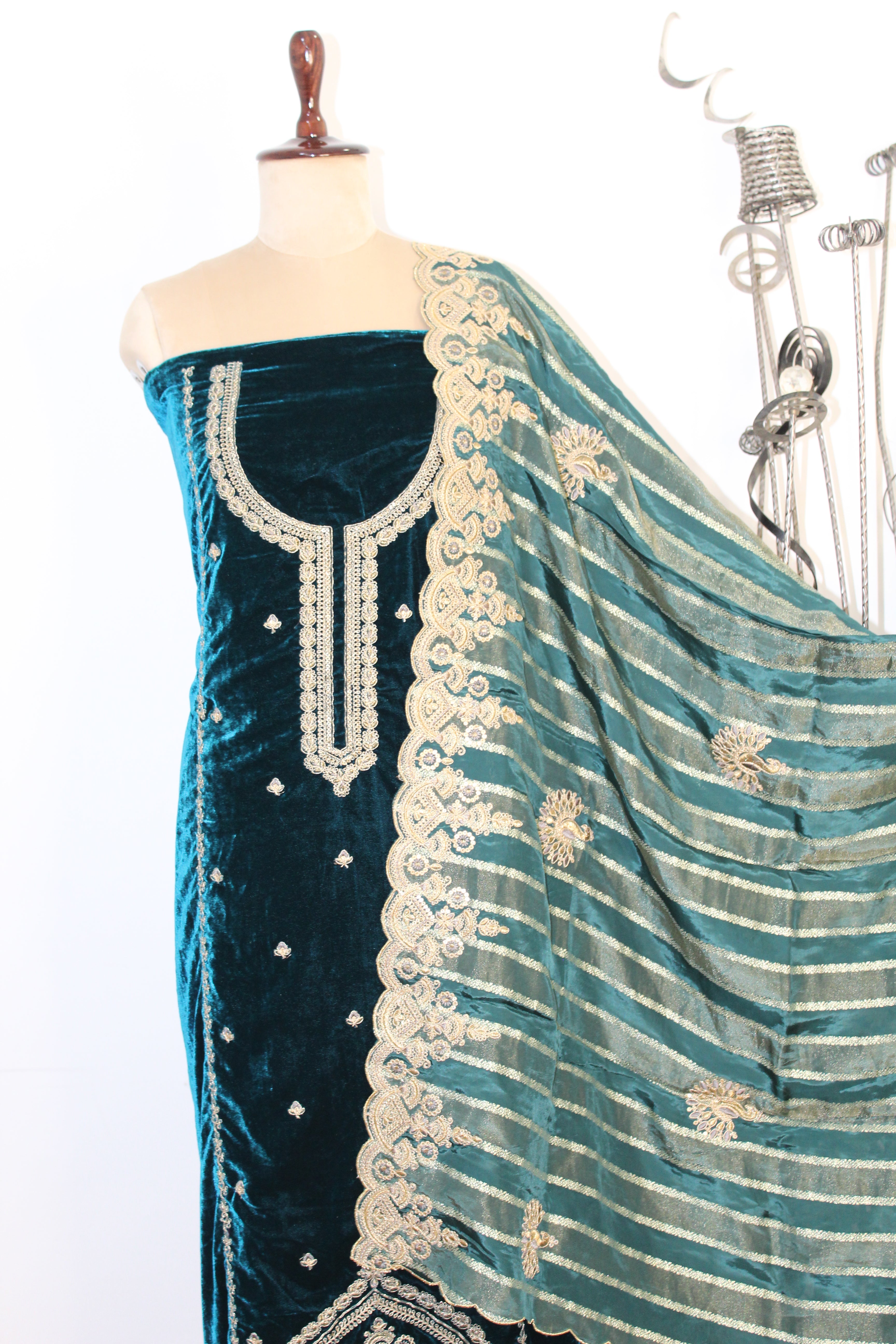 Velvet Un-Stitched Suit Fabric