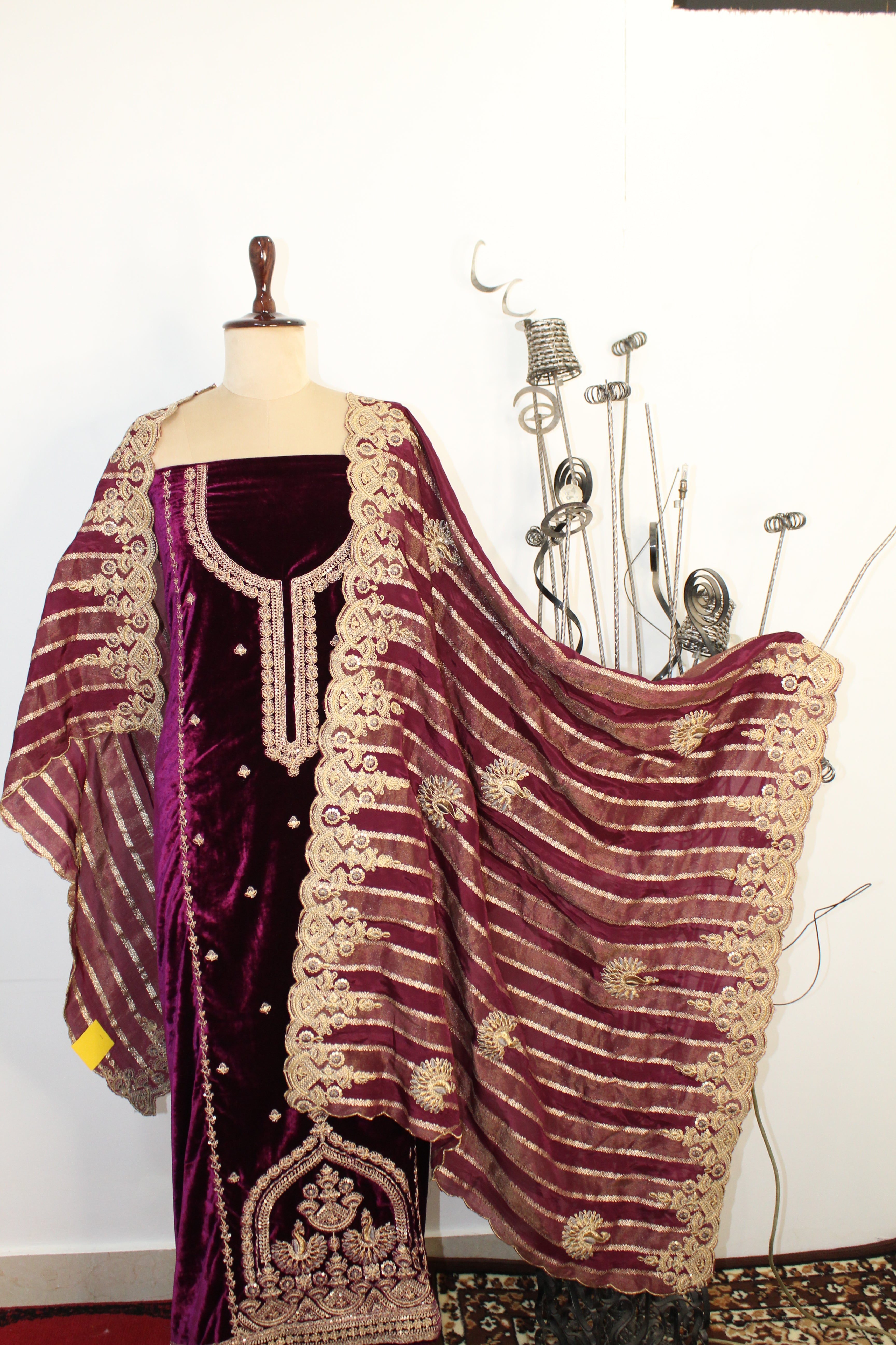 Velvet Un-Stitched Suit Fabric