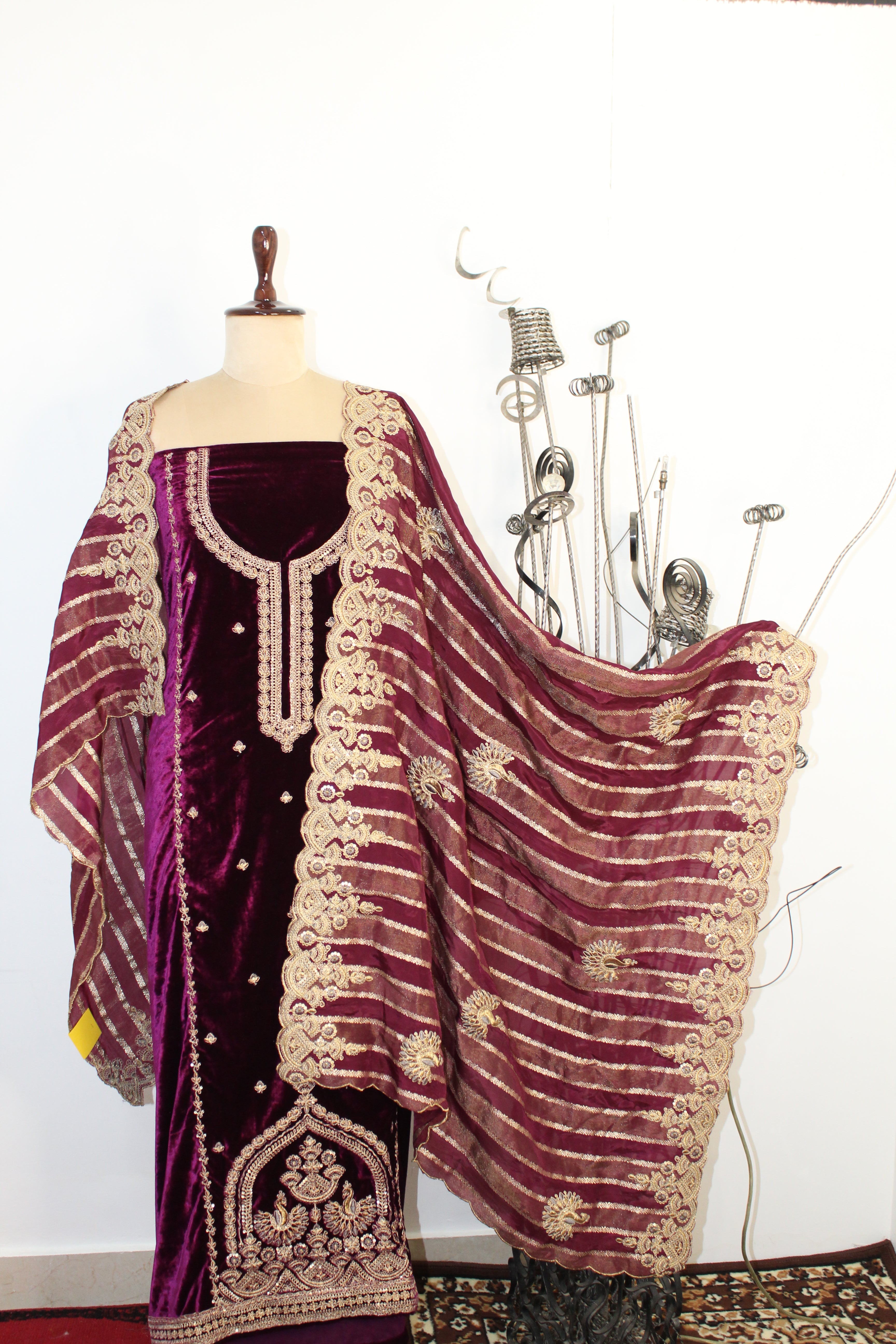 Velvet Un-Stitched Suit Fabric