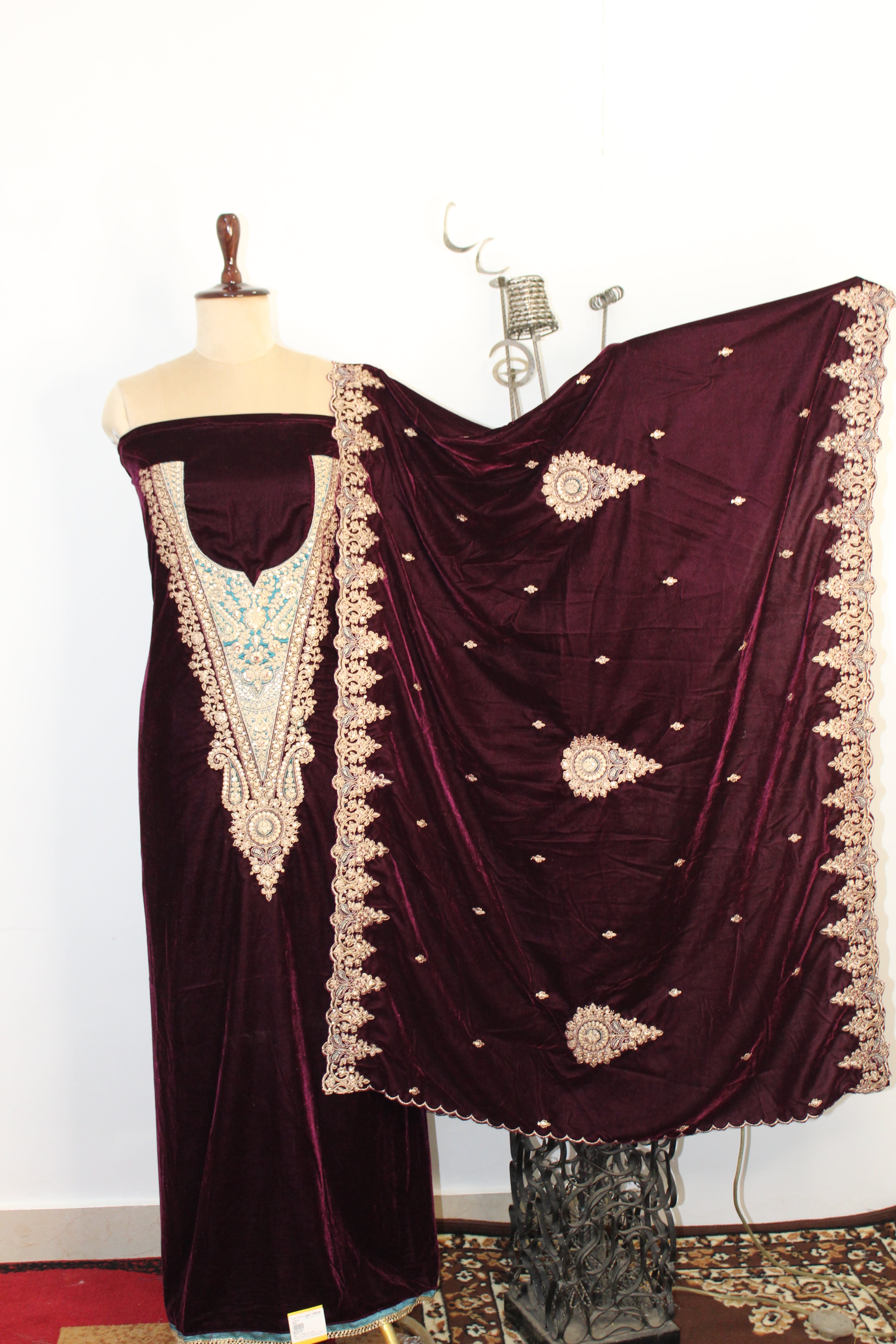 Velvet Un-Stitched Suit Fabric