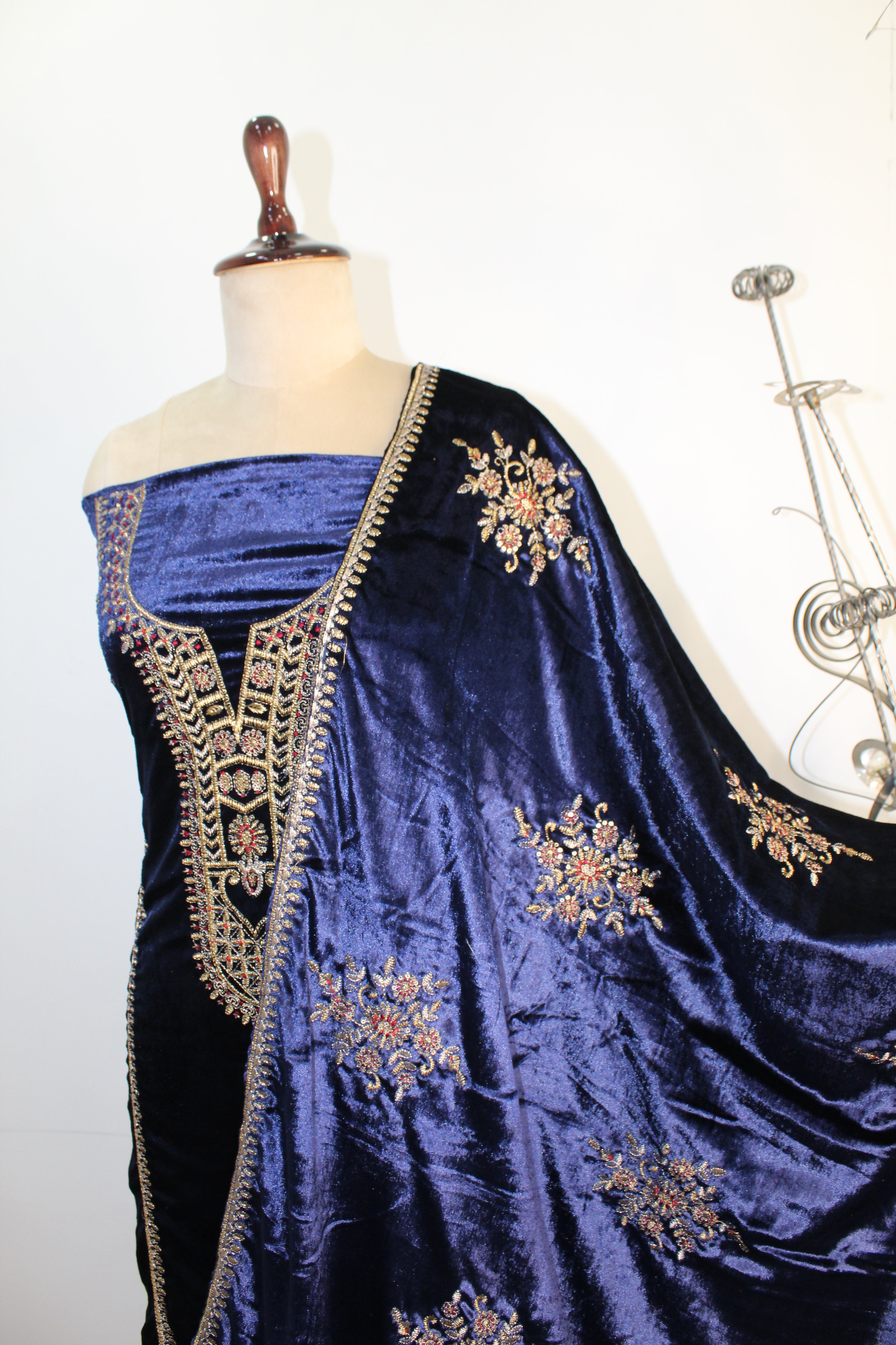 Velvet Un-Stitched Suit Fabric New