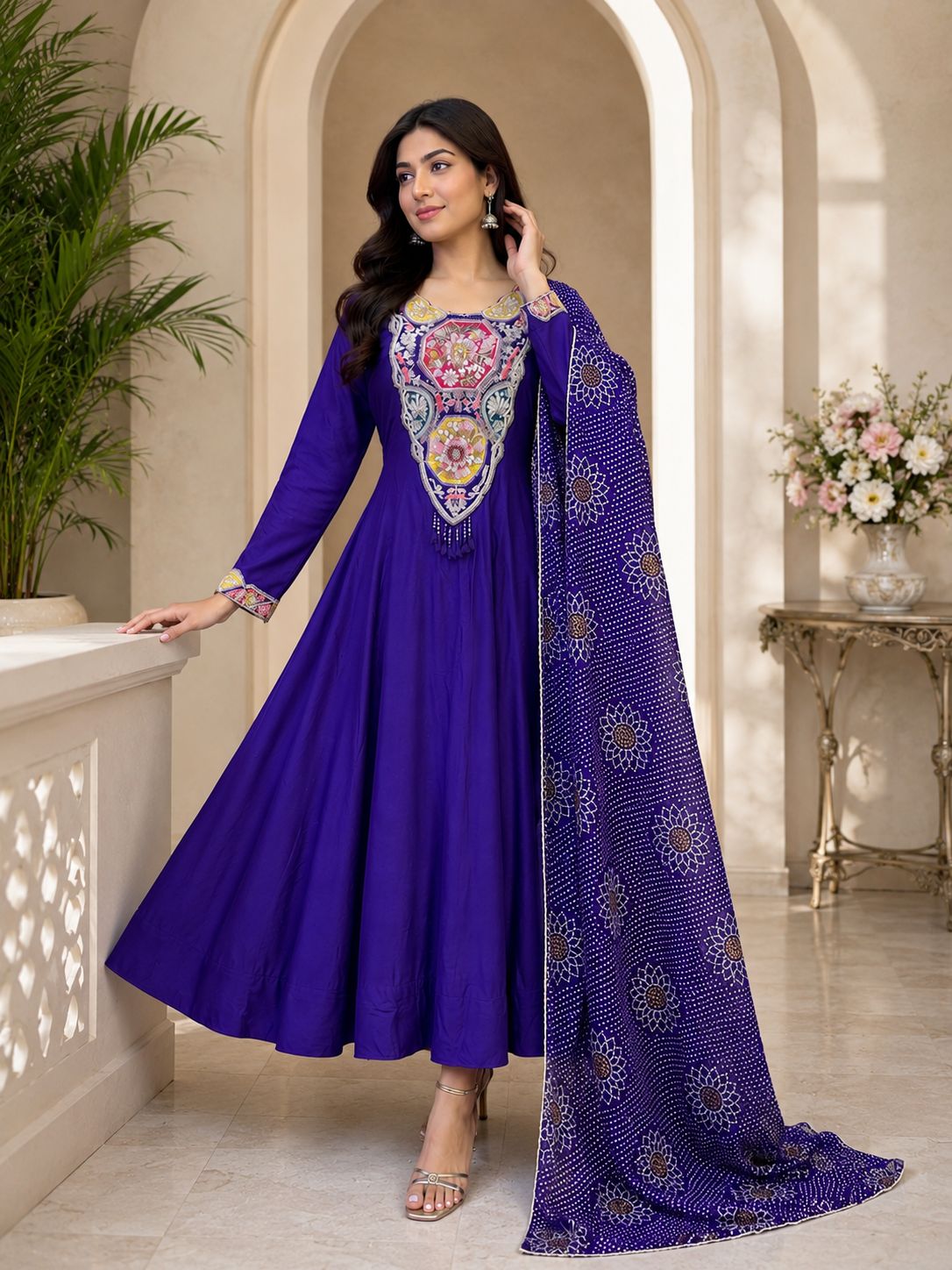 Royal Purple Elegance  Perfect Festive Anarkali With Statement Embroidery