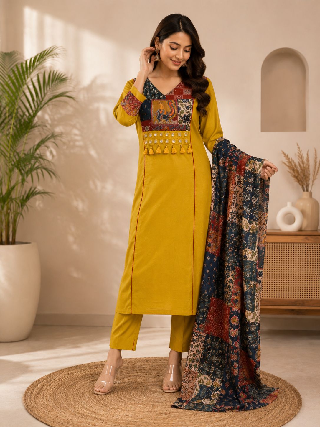 Mustard Elegance With A Touch Of Timeless Artistry