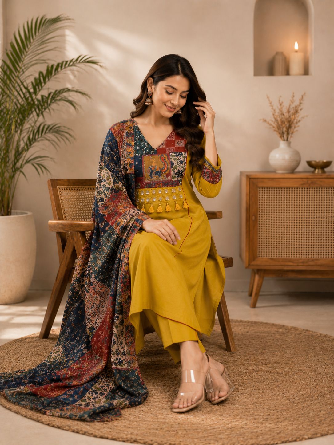 Mustard Elegance With A Touch Of Timeless Artistry