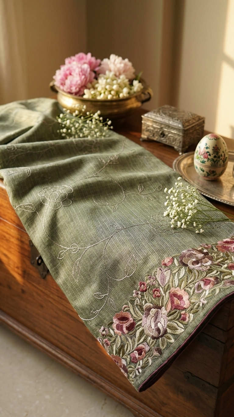 Cotton Tissue Saree Green